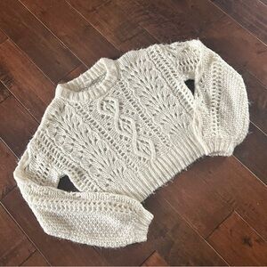 Urban Outfitters Cable Knit Cream Sweater Size XS
